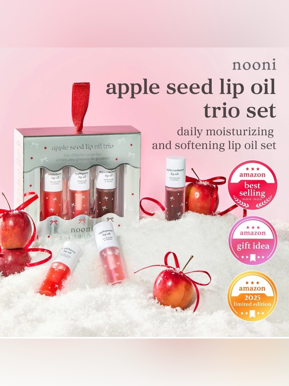 Nooni Apple Seed Lip Oil Trio Set